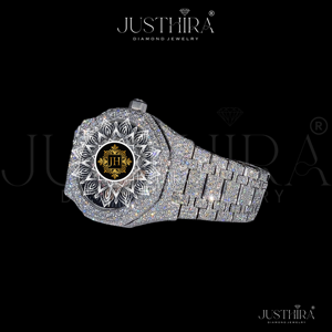 Bracelet-montre de luxe en acier inoxydable avec diamants en moissanite et quartz, design tendance HipHop, 100% passe le testeur de diamants - Product Image 2