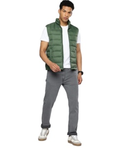 Chaleco Acolchado para Hombre, Tejido Brillante, Ligero, Cuello Alto, Bolsillos Laterales, Sin Mangas, con Cremallera, al por Mayor - Product Image 1