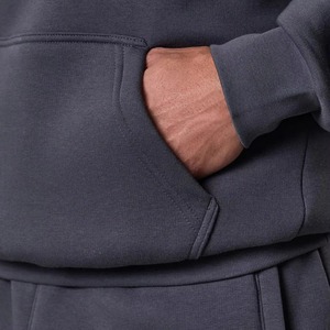 Sudadera con capucha para hombre, color gris carbón, informal, de forro polar, manga larga, para gimnasio y deporte. - Product Image 6