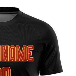 Custom Sublimated Soccer Jersey Black <b>Flame</b> Design Crew Neck Moisture Wicking Men's Athletic Fit Team Uniform Football <b>Shirt</b> OEM - Product Image 5