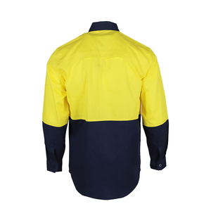 Camisa de Trabajo de Manga Larga para Hombre, Ropa de Trabajo de Alta Visibilidad, Bicolor, de Algodón Ripstop, Ignífuga - Product Image 2