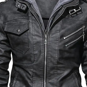 Veste en cuir véritable de haute qualité pour homme, col montant en toile, respirante, décontractée, motif lettres, personnalisable, service OEM - Product Image 6