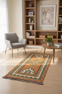 พรมทอมือจากขนสัตว์และปอกระเจา ลายชนเผ่าเรขาคณิตแบบเรียบง่าย สั่งทำขนาดได้ สำหรับห้องนั่งเล่น ห้องครัว ทางเดิน และตกแต่งบ้าน - Product Image 4