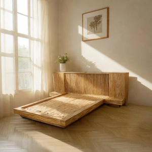 เตียงไม้ขนาดคิงไซส์ทันสมัยพร้อมที่เก็บของ ชุดเฟอร์นิเจอร์ห้องนอน - Product Image 4