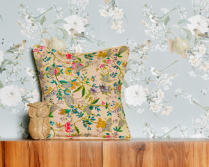 Indian Square Cotton Kantha Embroidered Knitted Home <b>Seat</b> Cushion <b>Cover</b> with Floral print - Product Image 2