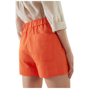 Shorts décontractés pour femmes en lin/coton respirant, couleur unie, taille haute élastique, coupe ample, écologiques, pour l'été - Product Image 4