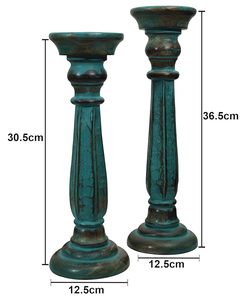 Candelabro de Madera Verde Envejecido Estilo Rústico para Cumpleaños, Soporte para Velas de Pilar, Decoración Artesanal para el Hogar - Product Image 2