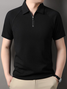 เสื้อโปโล OEM/ODM Mwns Nofyan Ind แบบสั่งทำโลโก้ได้ ผลิตในอเมริกา เสื้อโปโลถักแขนสั้นสำหรับผู้ชาย เสื้อยืดคอปกหลวมใส่สบายสำหรับฤดูร้อน - Product Image 1