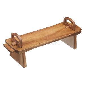 Plateau de service artisanal en bois d'acacia - Thème fruits moderne, design rétractable, décoratif pour le Ramadan et les occasions - Dernier modèle de plateau en bois - Product Image 2