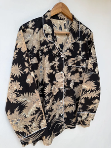 Conjunto de Pijama de Mujer Naaz Textile con Estampado de Rayas de Tigre, Informal, de Verano, Suave, Transpirable, de Algodón, para Dormir - Product Image 3