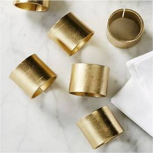 Anneau de serviette moderne en aluminium doré, durable, écologique, élégant, poli, accessoire de table de luxe pour mariage et réceptions - Product Image 6