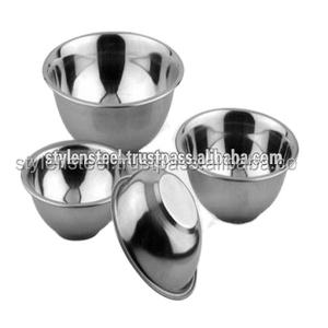 Tazón de servicio grande de alta calidad, juego de cuencos para servir de lujo, tazón de mezcla profundo de acero inoxidable, juego decorativo, 4 Uds. - Product Image 1