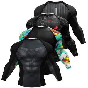 Cody Luna <b>Men</b> Full Sleeve Rash Guard <b>Black</b> Heat-Transfer Print Quick Dry Anti-Bacterial Eco-Friendly Anti-UV Breathable Sport - Product Image 5