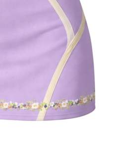 Manufacturer Women Lavender Two Piece Skirt <b>Set</b> Floral Trim Sleeveless Crop Top High Waist Mini Skirt Soft Stretch Outfit - Product Image 6