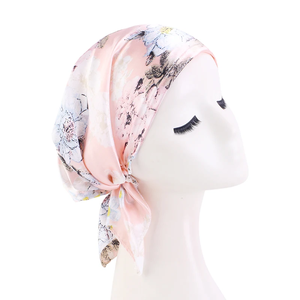 Turban pré-noué en satin pour femme, nouveau motif cachemire, bandeau musulman, foulard doux et souple, bonnet chimio, bandeau pour la tête, bandana - Product Image 1