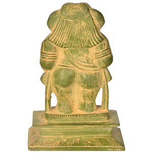 รูปปั้นพระพิฆเนศทองเหลืองขนาด5นิ้วทำด้วยมือผลิตในอินเดียสำหรับให้เป็นของขวัญ - Product Image 2