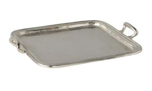 Plateau de service rectangulaire en métal, finition or poli, design élégant et durable, couleur unie, idéal pour les fêtes - Product Image 2