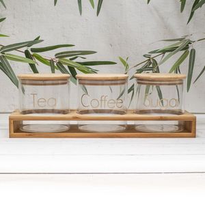 Compact Glass Jar With Wooden <b>Lid</b> For <b>Small</b> Space <b>Storage</b> Of Spices Herbs And Daily Kitchen Essentials - Product Image 1