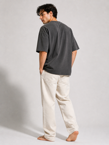 Camiseta con hombros caídos, corte holgado, mezcla de algodón premium, tela transpirable, estilo streetwear moderno, diseño personalizado, tacto suave - Product Image 6