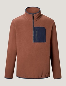 Chaqueta de Forro Polar con Cierre de Cremallera para Hombre, Diseño con Bloques de Color, Transpirable, Informal, para Otoño, Corte Regular, Material de Poliéster - Product Image 5
