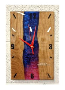 Housewarming Gift Wooden Epoxy Resin Art <b>Wall</b> <b>Clock</b> Modern Needle <b>Wall</b> Art Handmade <b>Clock</b> Christmas Wedding Gift Home Apartment - Product Image 3