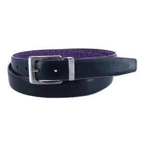Cinturones de Vestir Reversibles para Hombre de Alta Calidad, Personalizados OEM, con Estampado Animal Morado, Cuero Genuino, Diseño Personalizado al por Mayor 2026 - Product Image 4