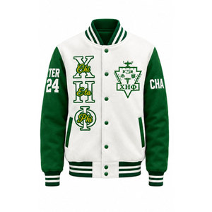 เสื้อแจ็คเก็ตวาร์ซิตี้ Chi Eta Phi สีเขียวขาว พิมพ์ลายตัวอักษร ปักลายด้านหน้า บริการเพื่อมนุษยชาติ 32 เสื้อแจ็คเก็ตวาร์ซิตี้ - Product Image 2
