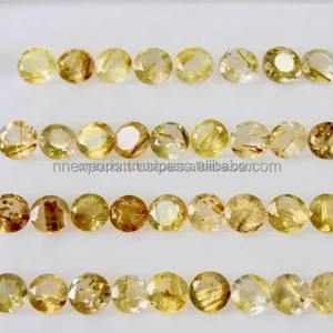 อัญมณีอัญมณีเจียระไนแบบเหลี่ยมเพชรพลอยสังเคราะห์สีทองธรรมชาติขนาด4มม. - Product Image 1