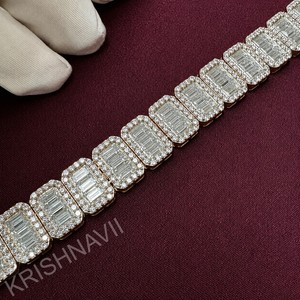 Pulsera de tenis de oro rosa de 10K con diamantes VVS de 13mm, estilo hip hop, joyería de lujo con incrustaciones brillantes, regalo para hombres y mujeres, corte cojín - Product Image 6