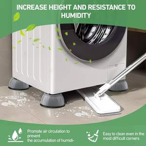 Zenara - Juego de 4 Patas Antideslizantes de Plástico para Lavadora, Amortiguadores de Vibraciones, Soportes Elevadores Universales para Secadora - Product Image 6