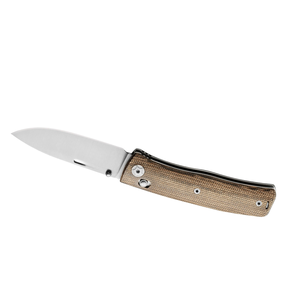 Navajas Plegables Color Marrón Bronceado con Empuñadura con Patrón de Tela, Hoja Plateada, Clip Metálico para Bolsillo y Diseño Ligero para Uso en Exteriores - Product Image 1