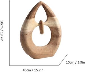 <b>Rustic</b> Teardrop Bamboo Eco-Friendly Handmade Geometric Tabletop Sculpture Decor for Housewarming Home Living Room - Product Image 2