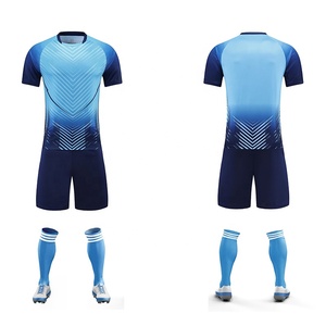 Men's Soccer Jersey <b>Kit</b> Blue Gradient Sublimated Short Sleeve Crew Neck Moisture Wicking Quick Dry Athletic Fit All Seasons - Product Image 1