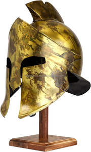 Traje de armadura de caballero medieval hecho película de acero sólido 300 casco recreación casco Plume Metal con arte negro y hierro coleccionable - Product Image 2