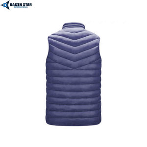 Gilet matelassé bleu pour homme, col montant, fermeture éclair sur le devant, imperméable, coupe-vent, vêtements d'extérieur décontractés, vêtements d'hiver, 100% polyester - Product Image 2