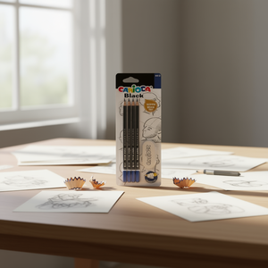 Set di matite nere Carioca 4 pezzi con gomma per disegnare e scrivere - Product Image 3