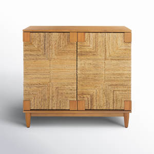 Mesita de noche de 2 puertas elegante herramienta de torneado mesita de noche con diseño único - Product Image 1