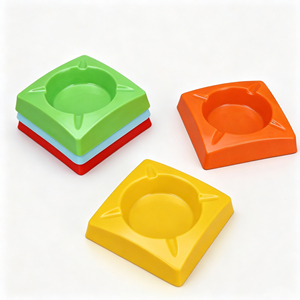 Cendrier en plastique durable, écologique, moderne, facile à nettoyer, couleur et logo personnalisables, cendrier carré pour cigarettes, maison, hôtel, restaurant - Product Image 6