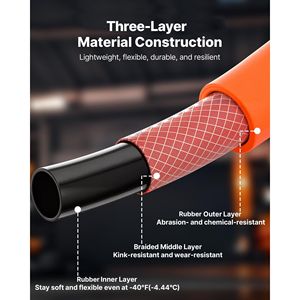 Tubo Flessibile per Compressore d'Aria in Gomma Anti-Piega 3/8 X 50FT, 300 PSI, Tubi Pneumatici da 1/4 di Pollice, Accessori e Parti per Utensili Pneumatici - Product Image 4