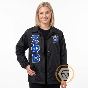 เสื้อแจ็คเก็ตผู้หญิง Zeta Phi Beta Sorority ราคาประหยัด สำหรับฤดูหนาว ระบายอากาศได้ดี ผลิตจากผ้าซาติน โพลีเอสเตอร์ ผ้าไหม ปักโลโก้ คุณภาพสูง ระดับมืออาชีพ - Product Image 1
