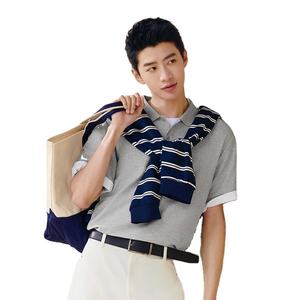 Ropa activa de verano 2025 para hombres de nivel superior para polos, camiseta de manga corta de Color sólido de punto transpirable, camiseta estampada delgada - Product Image 1