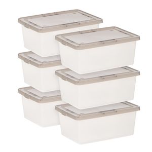 Bacs de rangement en plastique de 14,5 litres avec couvercles, empilables, lot de 6 - Product Image 1