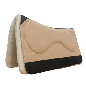 Almohadilla de fieltro de lana lista para enviar, almohadilla western para caballo, absorbente de impactos, transpirable, antideslizante, para equitación. - Product Image 2