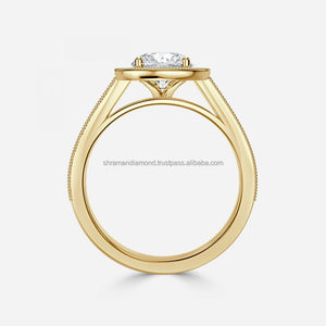 แหวนแต่งงาน/หมั้นทรงคลาสสิกประดับเพชรโมอิสซาไนต์ ดีไซน์มิลเกรน ชุบแพลตตินั่ม เงินแท้ 925 แฟชั่นทันสมัย - Product Image 2