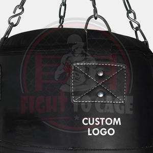 Boxing Angle Uppercut Bag Pure Black Color Durable Leather Heavy-Duty EPE Filled Shock Absorption Tear Resistant Punching Bag - Product Image 5