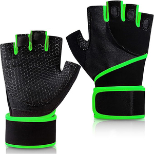 Magnetic Closure Microfiber Gym Gloves Women Men <b>Half</b> Finger Anti <b>Slip</b> Padded Palm Breathable Fitness - Product Image 4