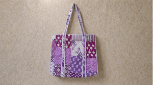 Sac fourre-tout de créateur violet en patchwork Kantha pour femme, fait main, matelassé en coton, style bohème, sac à bandoulière, fournisseur en gros - Product Image 4