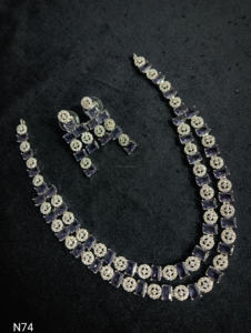 Classic American Diamond Bridal Jewelry <b>Set</b> Two-Piece <b>Necklace</b> <b>and</b> <b>Earrings</b> for Wedding Fashionable Classic Style - Product Image 2