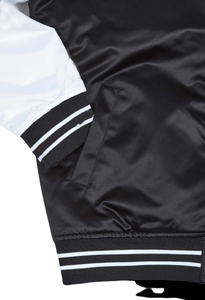 New Design Wool Varsity <b>Jacket</b> Baseball <b>Winter</b> Stand Collar Patchwork Front Logo Zipper Closure Thick <b>Jacket</b> - Product Image 4
