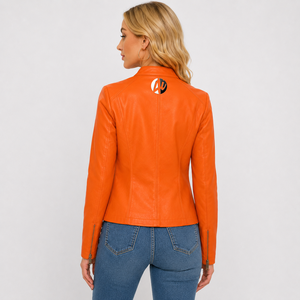 Chaqueta de Motocicleta de Cuero Premium para Mujer, Elegancia Moderna, Diseño Transpirable, Construcción Duradera, Acabado para Uso Diario con Confianza - Product Image 3